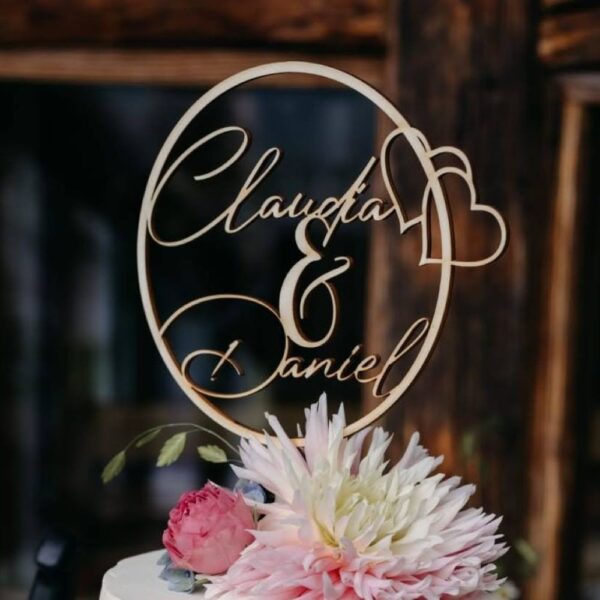 Caketopper "Hochzeit Herz"