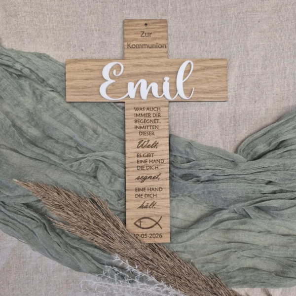 Holzkreuz zur Kommunion