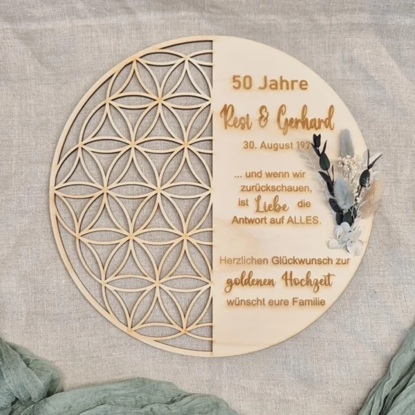 Blume des Lebens zur goldenen Hochzeit