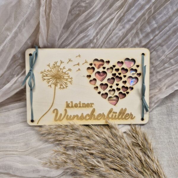 Holzkarte-Geldgeschenk "kleiner Wunscherfüller"