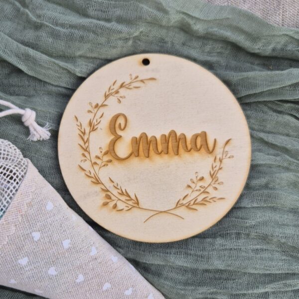 Namensschild aus Holz