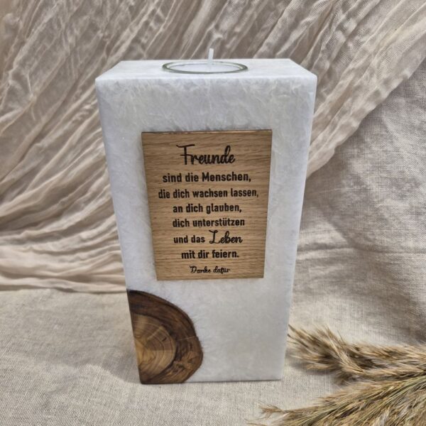 Kerze mit Holzkern „Freunde“