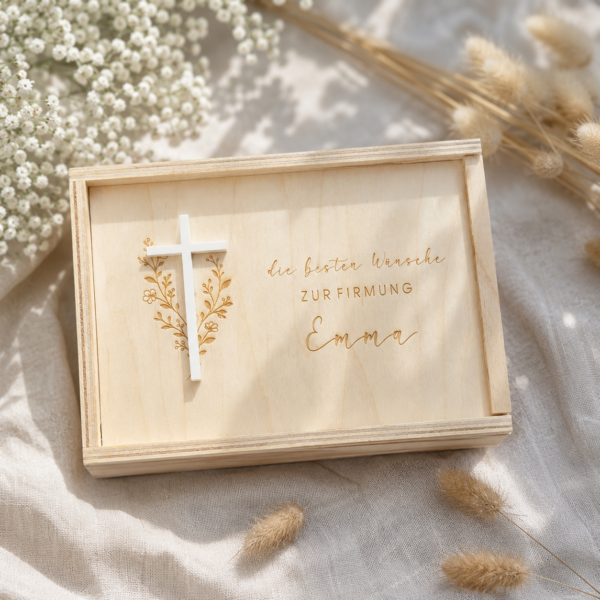Geldgeschenbox zur Firmung personalisiert