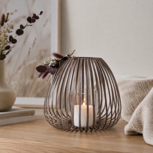 Windlicht "Lirea" taupe