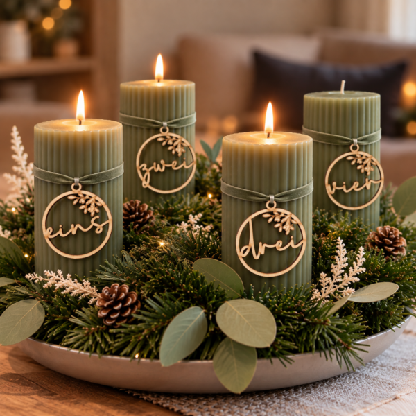 Adventkranzkerzen-Anh&auml;nger modern